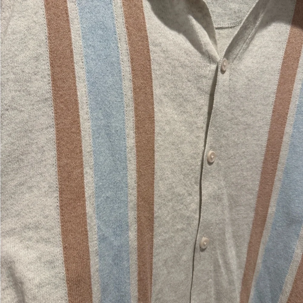MBX Premium Striped Short Sleeve Button-Up Shirt XL